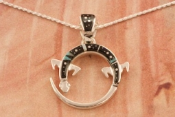 Calvin Begay Night Sky Sterling Silver Gecko Pendant